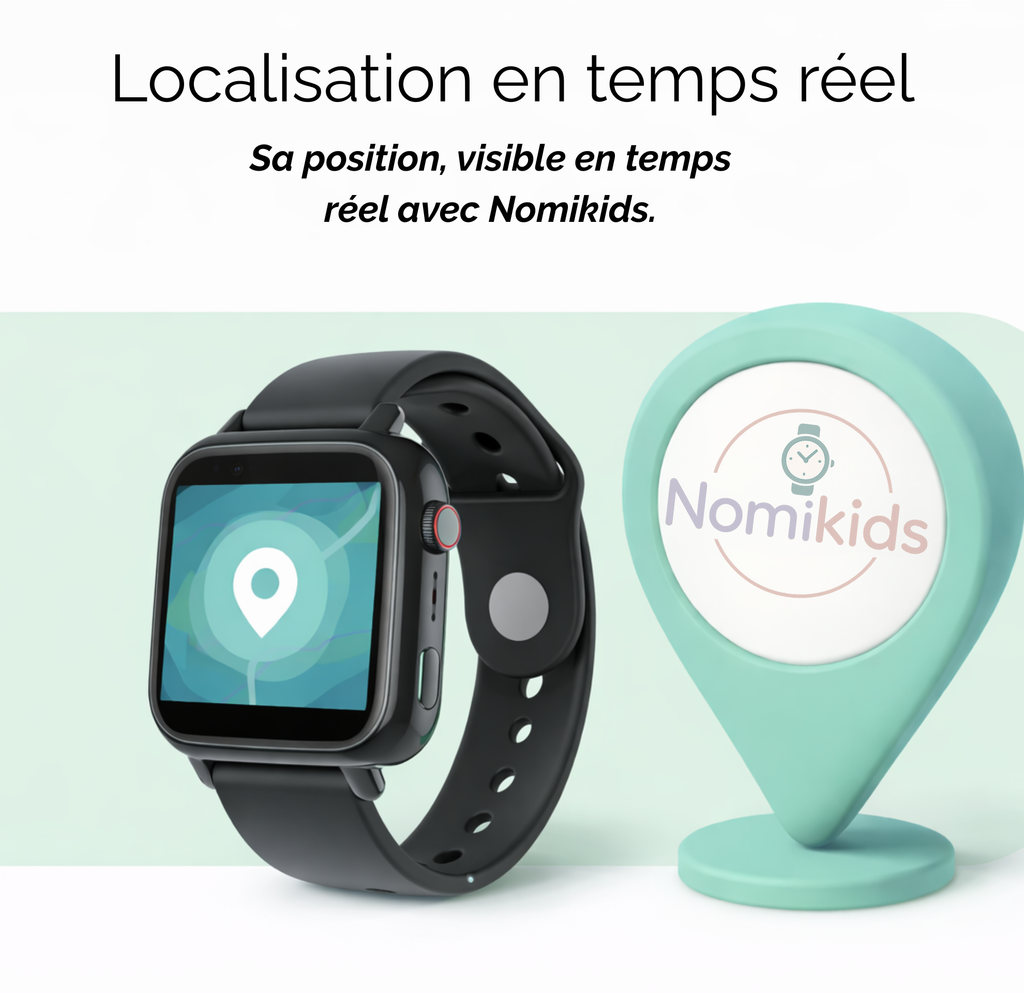 Montre connectée enfant 4G avec GPS, appel vidéo, bouton SOS – Nomikids Move
