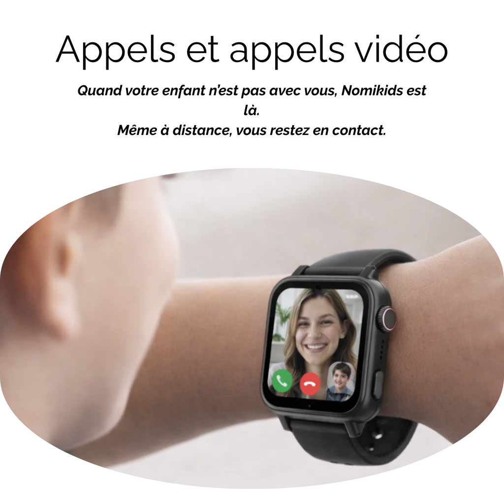 Montre connectée enfant 4G avec GPS, appel vidéo, bouton SOS – Nomikids Move